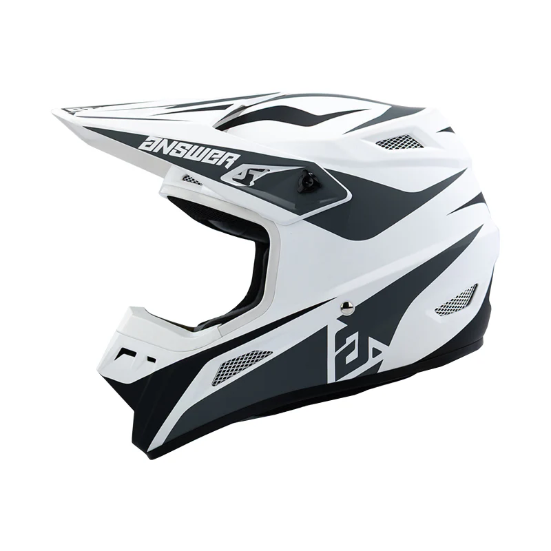 Answer 26 AR1 Mototown Helmet Glossy White/Grey/Black Youth - Small - Image 4