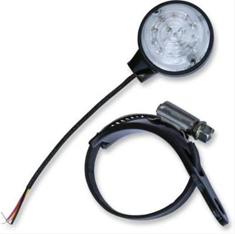 Burly Brand LED Turn Signals Fork Mount Universal - Black/Amber - Image 2