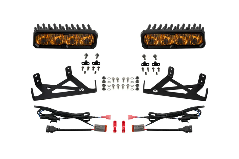Diode Dynamics 2020-2022 Ford F-250 Super Duty F250 Fog SS6 Max LED Kit Yellow 3000K