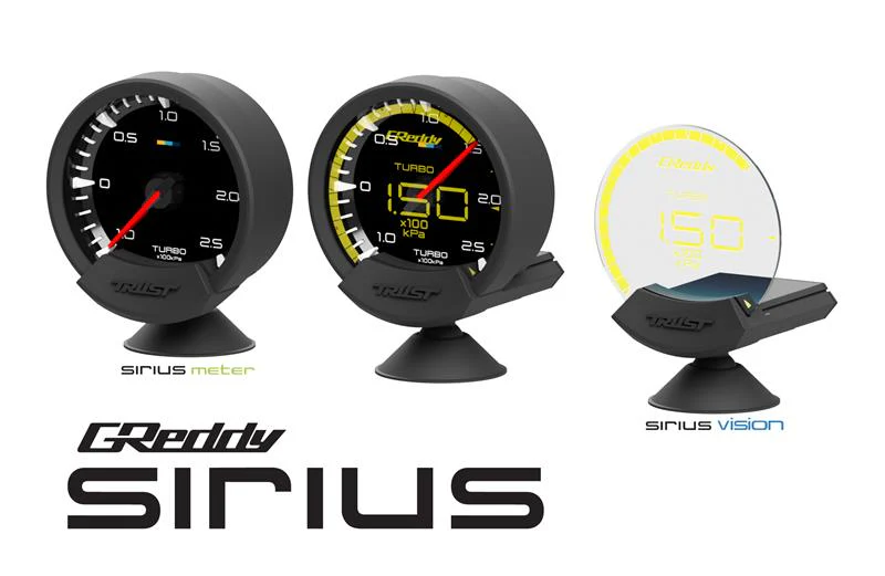 GReddy Sirius Vision Display (Turbo / Press / Temp / Voltage) 68mm Clear Thin-Film EL Display Gauge - Image 4