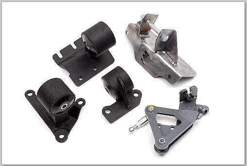 Innovative 88-91 Civic H-Series Black Steel Mounts 85A Bushings (Manual Hydro Actuator) - Image 2