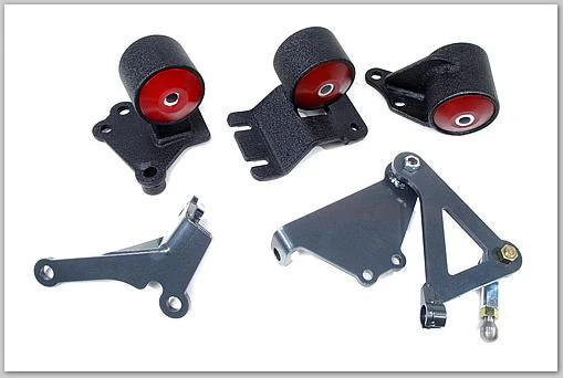 Innovative 90-93 Integra B-Series Black Steel Mounts 75A Bushings (Cable to Hydro Conversion) - Image 2