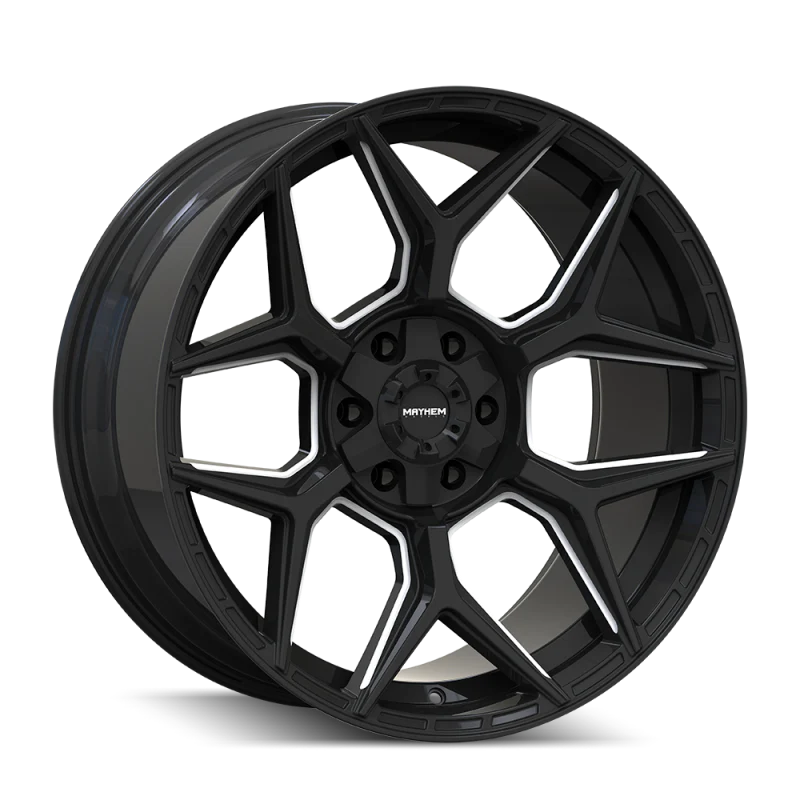 Mayhem Vanquish 8119 22x10 / 6x135/6x139.7 / -19mm Offset / 106.1mm  Hub - Gloss Black Milled