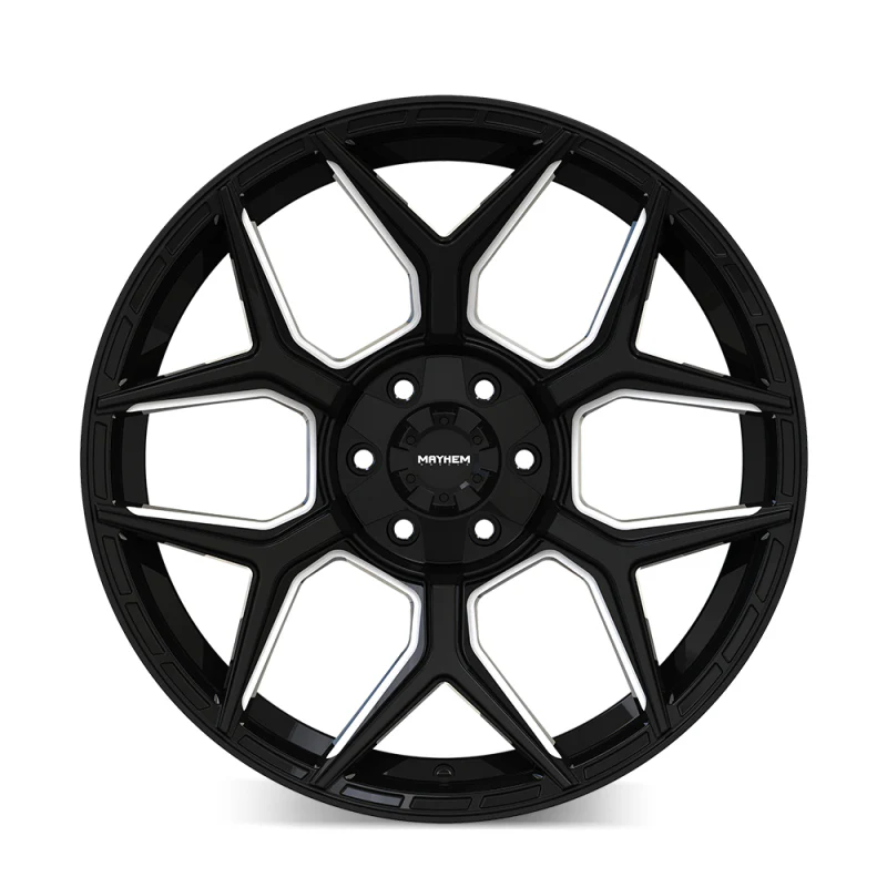 Mayhem Vanquish 8119 22x10 / 6x135/6x139.7 / -19mm Offset / 106.1mm  Hub - Gloss Black Milled - Image 2